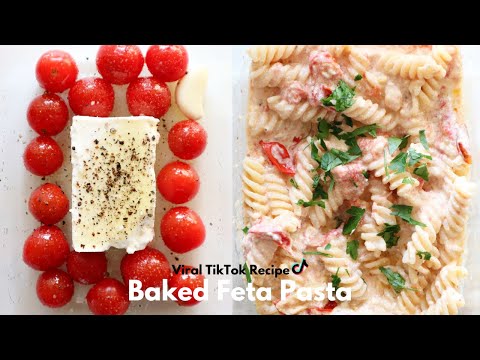 VIRAL TIKTOK BAKED FETA PASTA | PASTA WITH CHERRY TOMATOES & FETA CHEESE