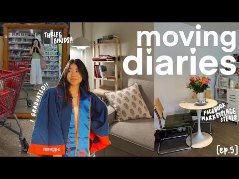 MOVING DIARIES [ep. 5]: facebook marketplace/thrift finds, coffee table, ikea run + I GRADUATED!!