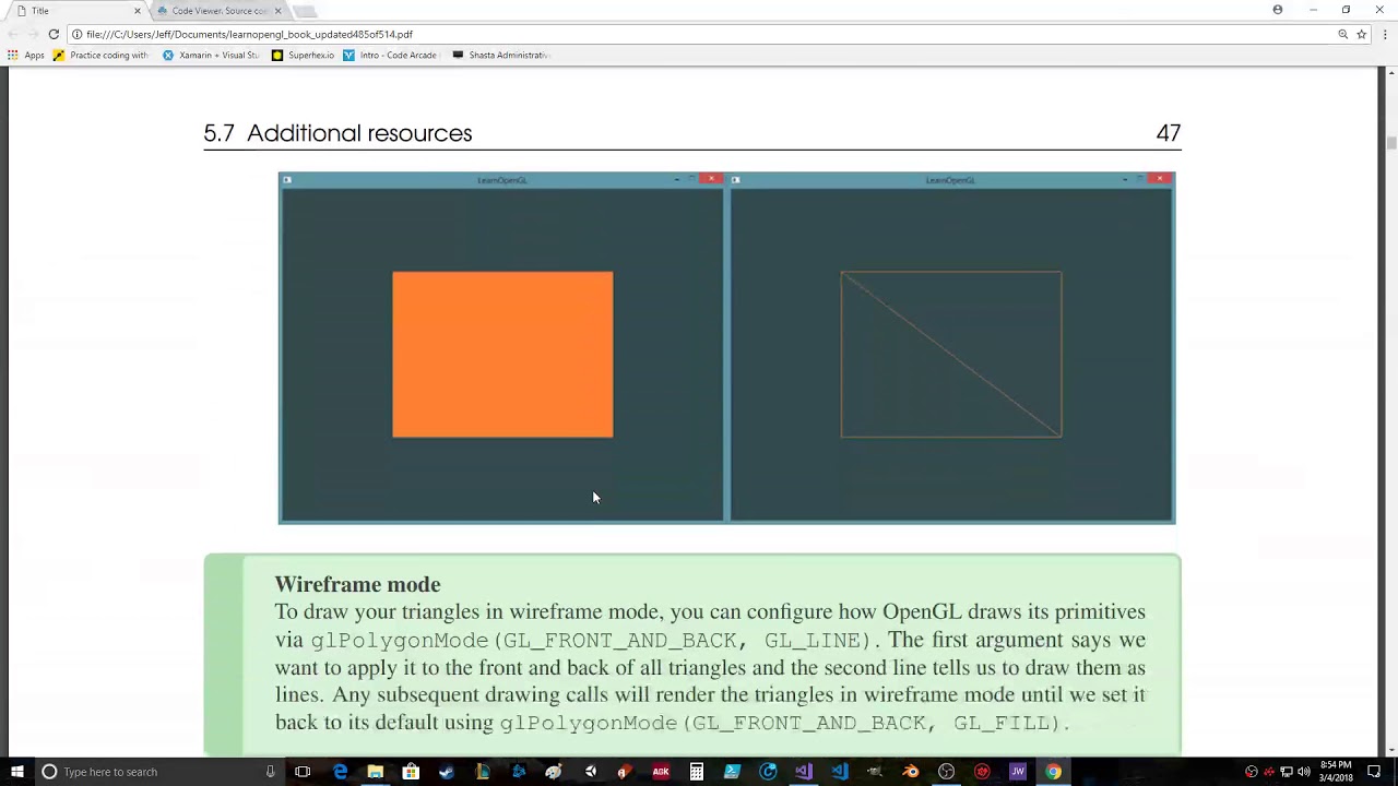 OpenGL   Hello Triangle with Vertex Buffer and Hello Quad using Element Buffer