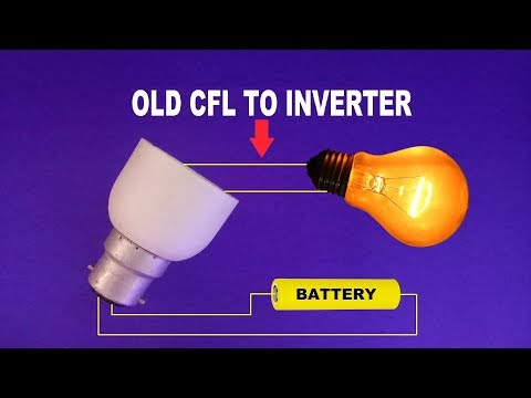 Diy Inverter From An Old CFL Tube..How To Make Simple Inverter Circuit..Dc To Ac Inverter.. Video