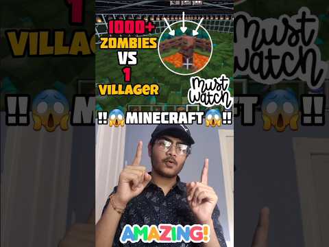 1044 zombies vs 1 villager in minecraft #shorts #minecraft