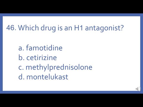 PTCB PTCE Practice Test Question 46 - H1 Antagonist Drug (Pharmacy Technician CPhT Test Prep)