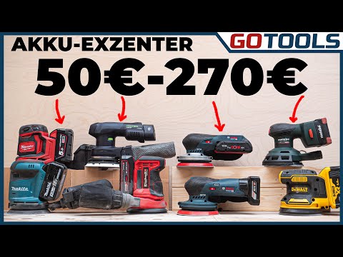 Großer Akku-Exzenterschleifer Vergleich | Bosch Metabo Festool DeWalt Milwaukee Makita und Einhell