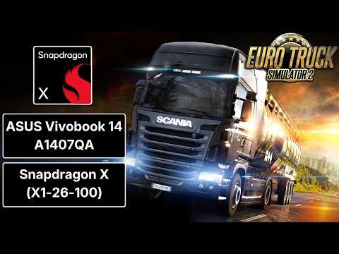 Euro Truck Simulator 2 on ASUS Vivobook 14 (A1407QA) - Adreno X1-45 Gaming Test
