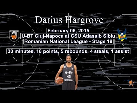 Darius Hargrove - U-BT Cluj at CSU Atlassib Sibiu 06 Feb 2015