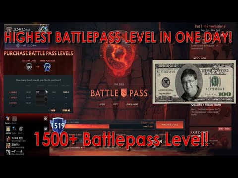 Buying Dota 2 Battlepass 2022 to 1500+ Levels on the First Day!