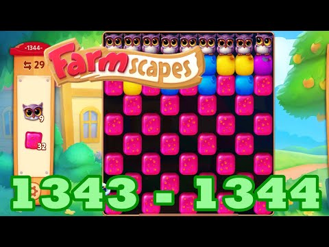 Farmscapes Level 1343 - 1344 HD Gameplay Walkthrough | 3 - match game | android | ios | GameGo Game