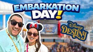 Disney Destiny Embarkation Day! Inside Stateroom Tour, Sail Away & First Night at 1923