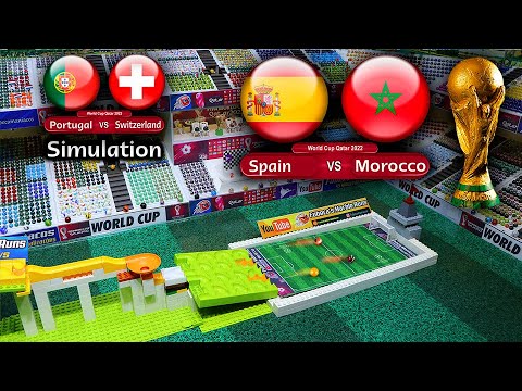 Marble Race: Spain vs Morocco ◆ Portugal vs Switzerland - World Cup 2022 round of 16 with marbles