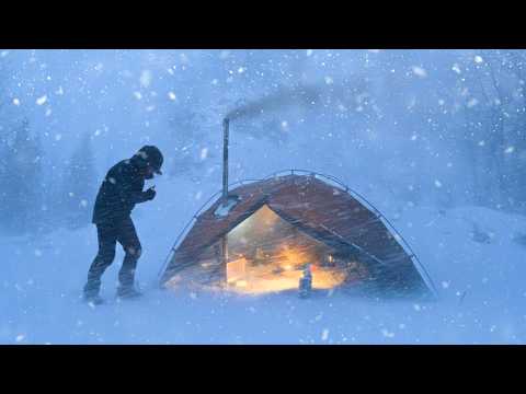 Hot Tent Camping in a Snowstorm