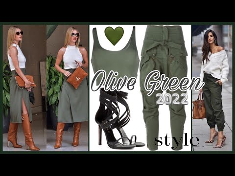 OUTFITS COLOR VERDE OLIVA / MILITAR CÓMO COMBINAR COLORES MODA 2022 MUJER TENDENCIAS 2022