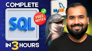 Complete SQL in 3 Hours | SQL One Shot Using MySQL in Hindi | Free Notes