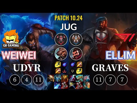 SN Weiwei Udyr vs T1 Ellim Graves Jungle - KR Patch 10.24