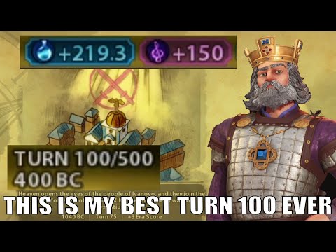 Over 200 Science - This Is My Best Turn 100 Ever!!! #2 (Deity Byzantium Civ 6)