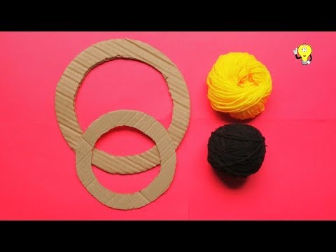 Wool Craft Wall Hanging - Hand Craft Work At Home - Woolen Wall Decoration Ideas Video