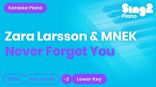 Never Forget You (Lower Key - Piano karaoke demo) Zara Larsson &amp; MNEK