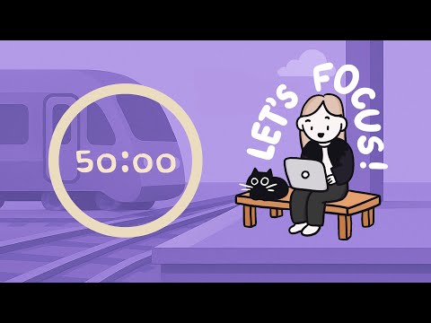 Pomodoro Timer 6x50 (5hrs) | ADHD | Let's get focused! | Lofi + train ambience ♡