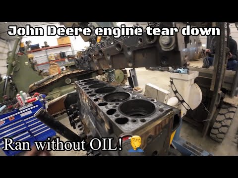 Tear down of the John Deere 850J dozer 6090 engine ran without oil. Major carnage and big $$$$ part3