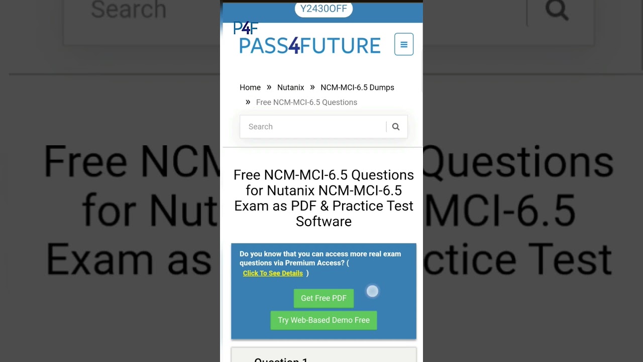 Nutanix Exam | Free NCM-MCI-6.5 Demo Questions  | Pass4Future Exam PDF