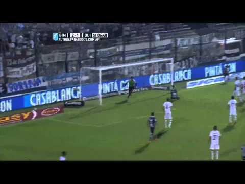 Gimnasia lo busca pero no puede.  Gimnasia 2 - Quilmes 1. Fecha 13. 2015. FPT