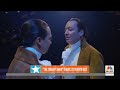 Jimmy Fallon meets Lin-Manuel Miranda on the stage of Hamilton Musical