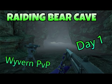 RAIDING BEAR CAVE Day 1|Wyvern Pvp|Ark PvP