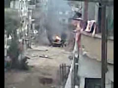 تدمير دبابة من قبل لواء الشهيد الشيخ أحمد ياسين في مدينة داريا في ريف دمشق