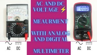 Measurement of AC and DC voltage⚡️|| with Analog and Digital Multimeter