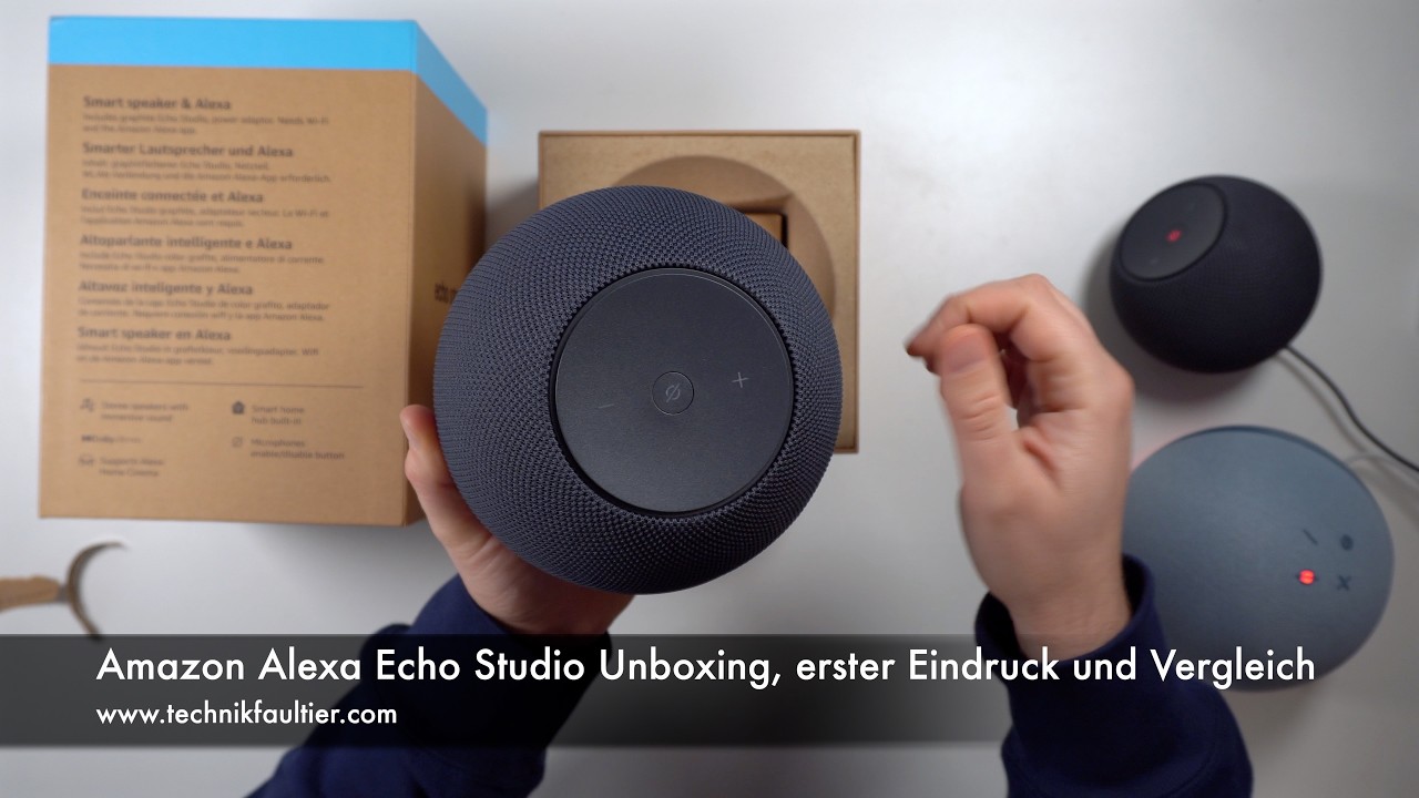 Amazon Alexa Echo Studio Unboxing, erster Eindruck und Vergleich