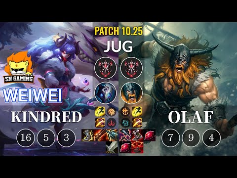 SN Weiwei Kindred vs Olaf Jungle - KR Patch 10.25