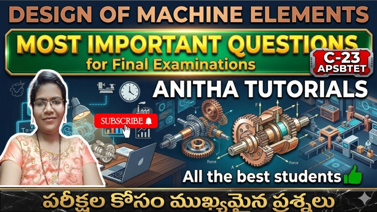 Design of Machine Elements | Most Important Questions | C-23 | APSBTET