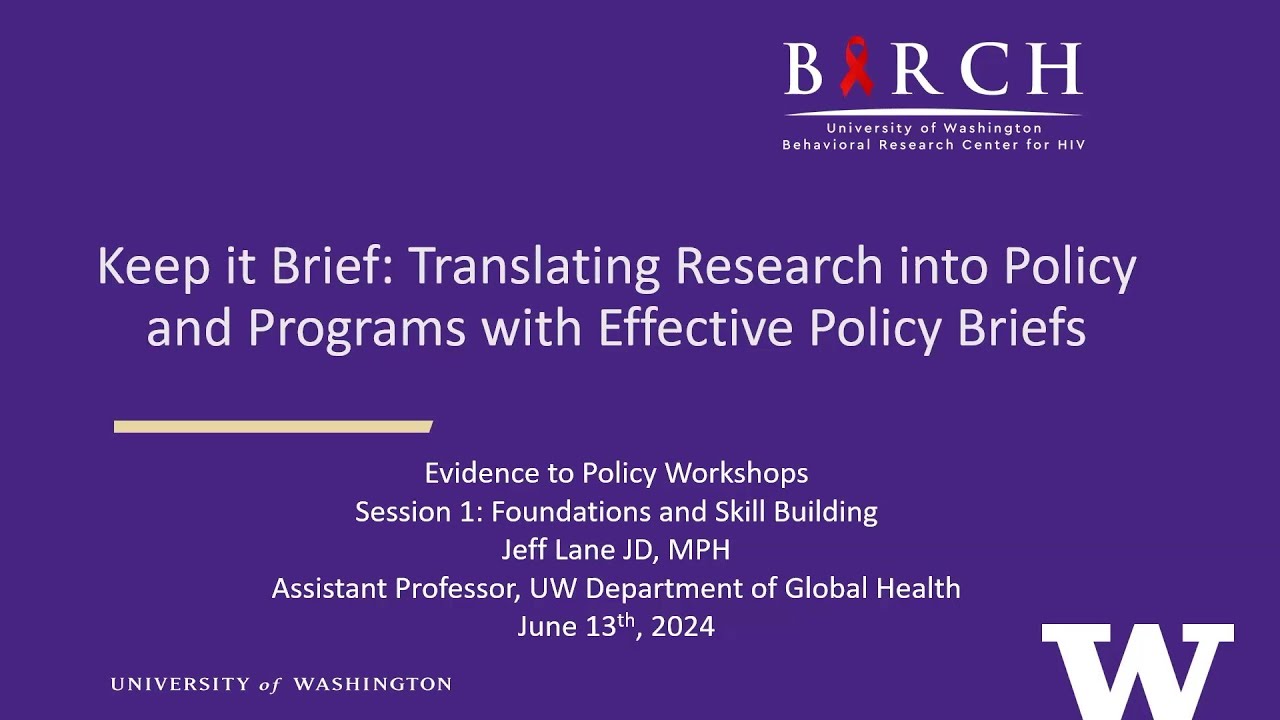 Workshop: Writing an Effective Policy Brief