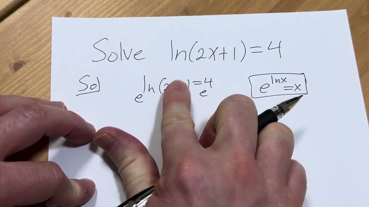 Solving an Exponential Equation with a Single Natural Logarithm || Algebra Example of Solving for x