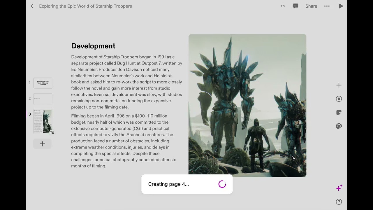 Tome - Creating an entire presentation from a Wikipedia article using GPT-4