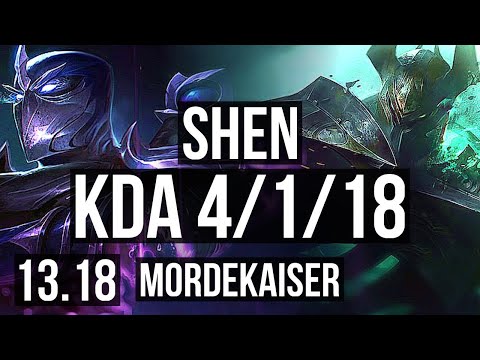 SHEN vs MORDE (TOP) | 4/1/18, 3.2M mastery, Rank 7 Shen, 800+ games | NA Grandmaster | 13.18