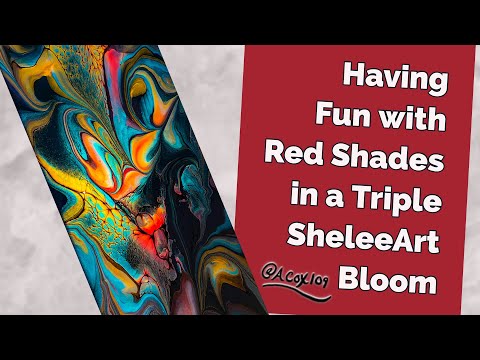 #15 Having Fun with Red Shades in a Triple SheleeArt Bloom - Acrylic Pouring #fluidart