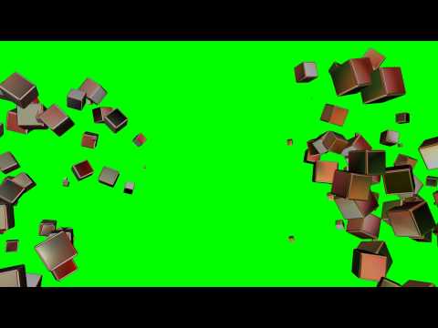 4K 3D Round Cubes on the Sides Green Screen Animation