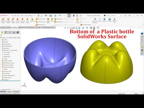 SolidWorks Surface Bottom of a Plastic Bottle