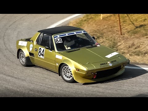 2 x Fiat X1/9 Bertone in action on hillclimb: Accelerations & Loud Sound!