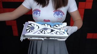 Girl assembling a PC