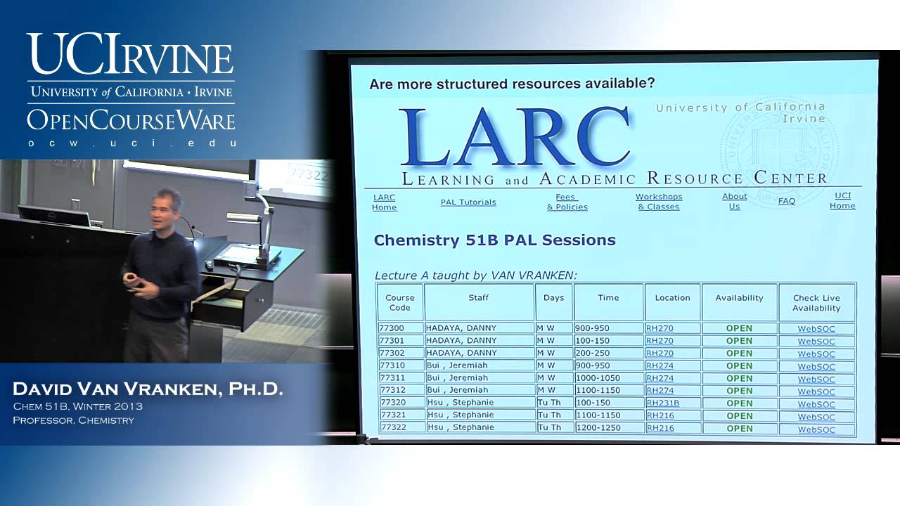 Organic Chemistry 51B. Lecture 01. Review of Chem 51A.