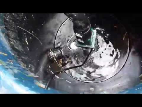 Submersible sewage ejector pump in action