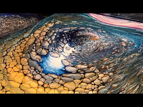 Galaxy pour ‘THE BLACK HOLE POUR’/acrylic pour