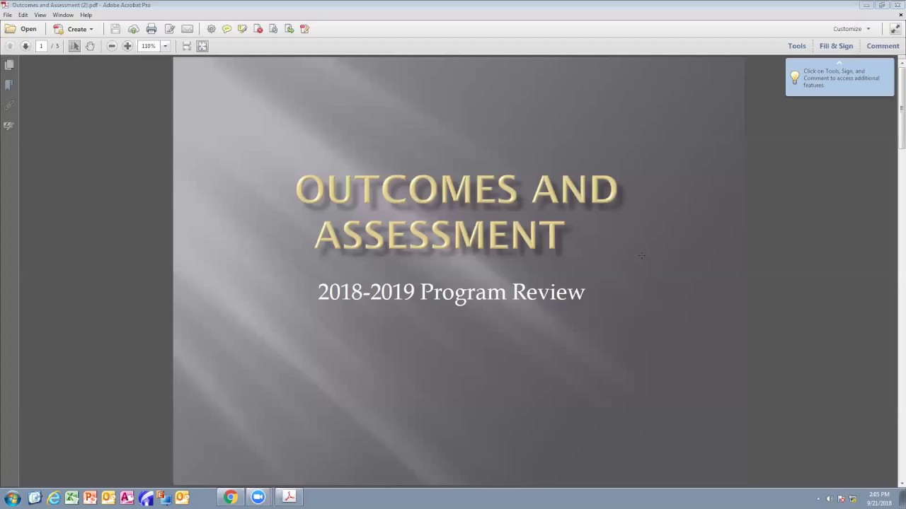 Outcomes and Assessment in Program Review