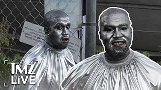 Kanye West Covered In Silver For New Opera | TMZ Live