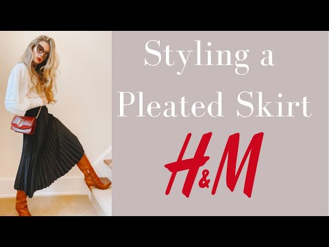 7 H&M Pleated Midi Skirt Outfits for Fall
