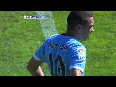 Gol de Iago Aspas (2-1) en el Granada CF - Celta de Vigo Jornada 6