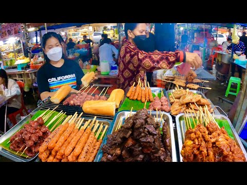 Cambodian food tour, Walking tour at Toul Tom Poung Market in Phnom Penh street food 2022