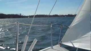 preview picture of video 'Sailing, Capri 18 - Smith Mtn Lake, VA - 2-13-2011'