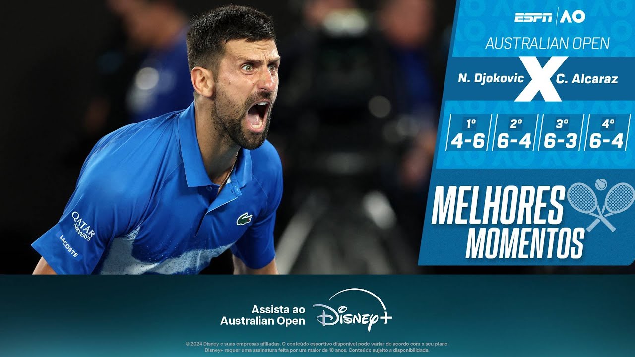 DJOKOVIC consegue VIRADA ABSURDA em jogaço contra ALCARAZ e avança à semifinal do AUSTRALIAN OPEN